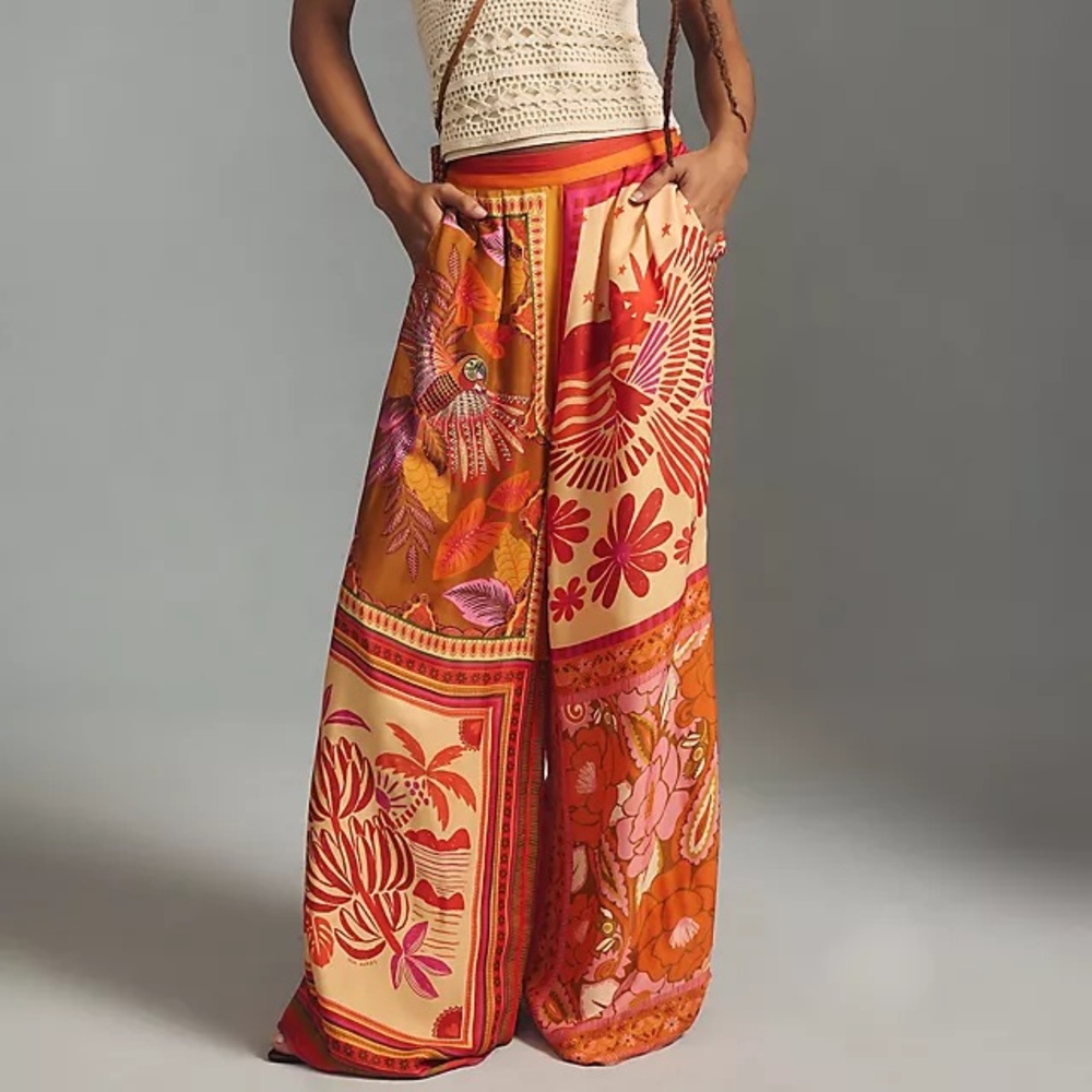FARM Rio Multicolor Wide-Leg Pants